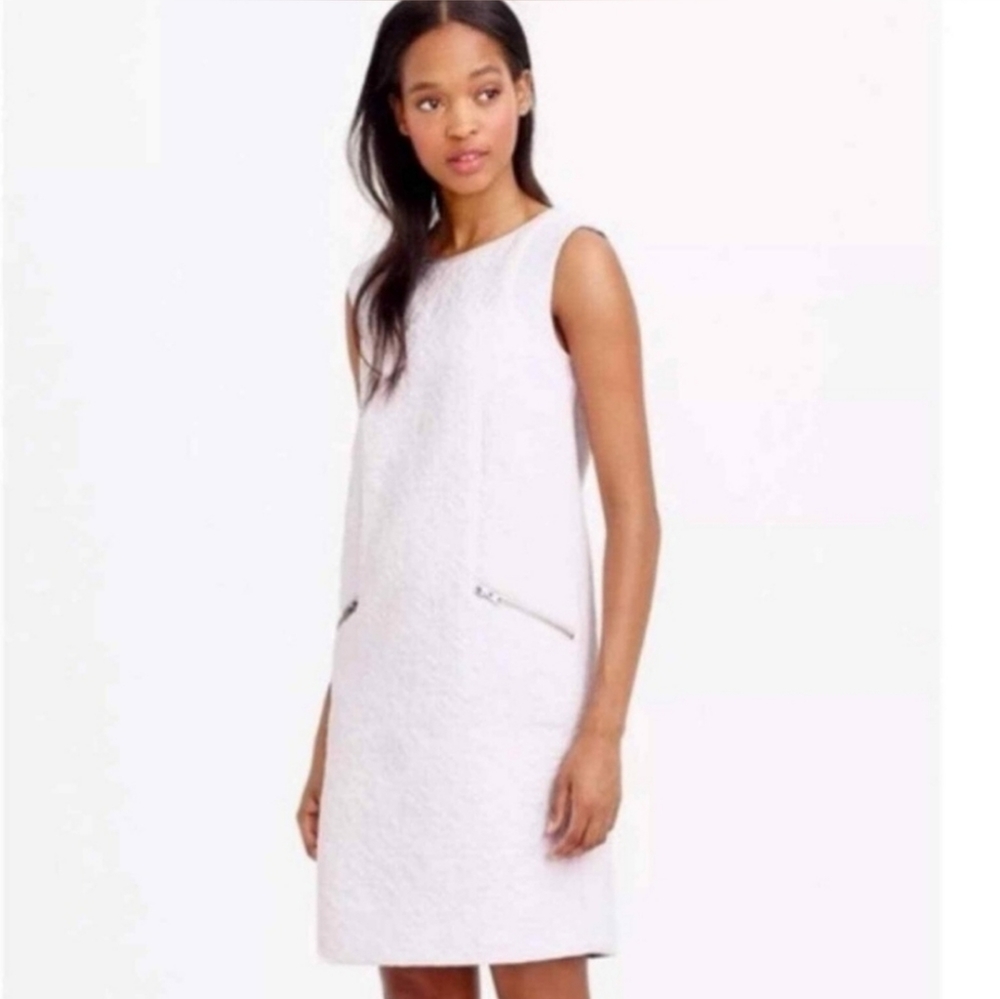 J.Crew White Jacquard Sheath Dress. Size XS.